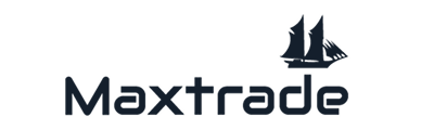 Logo de Maxtrade con velero estilizado, empresa especializada en comercio e inversión global