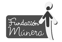 Logo de Fundación Múnera con figura humana ascendente y tipografía manuscrita, organización dedicada al bienestar social